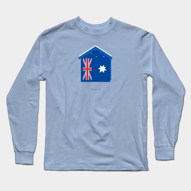 Brighton Beach Bathing Box, Melbourne, Australia Long Sleeve T-Shirt by lymancreativeco